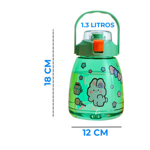 Borraccia Sportiva Motivazionale da 1,3 Litri con Misurino, Adesivi, Coperchio con Cannuccia e Cinghia per Uso Esterno - Product Image 3