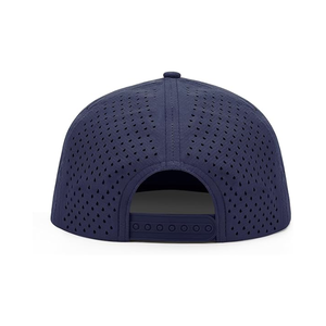 Casquettes de sport unies à 6 panneaux structurées imperméables OEM ODM, visière plate, vierges, découpées au laser, perforées, pour hommes et femmes, course à pied - Product Image 3