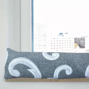 4 paraspifferi in tessuto grigio cotone Beige per porte e finestre 120cm isolamento termico e accessorio decorativo - Product Image 3