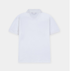 Men's <b>White</b> Short Sleeve Polo Shirt 100% Cotton Pique Breathable Solid Casual Knitted Regular Fit - Product Image 2