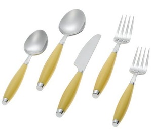 Mango de plástico ABS Full Tang Cuchara de acero inoxidable Tenedor Cuchillo Cena Cubiertos Juego de cubiertos Metal 16 piezas Juego de cubiertos de lujo - Product Image 6