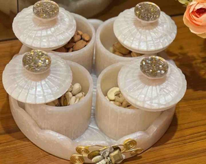 ชุดโถเรซินพรีเมี่ยมสไตล์อินเดียสุดหรูสำหรับตกแต่งบ้านทันสมัยหรูหราเครื่องประดับหรูหรา-โถเก็บพื้นผิวที่ได้รับการออกแบบ - Product Image 4