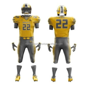 Uniforme de football américain personnalisé sublimé respirant à manches courtes, kit d'équipe à séchage rapide - Product Image 2