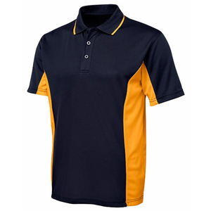 Polo pour homme avec panneau latéral contrasté, polo de sport, raglan avec panneau latéral, t-shirt polo à bordures - Product Image 1