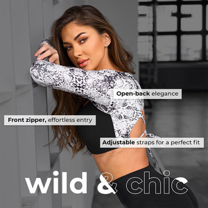 Chemise de compression de yoga à manches longues pour femmes, tissu extensible respirant, personnalisé, pour le sport de fitness, grande taille, technique lavée - Product Image 4