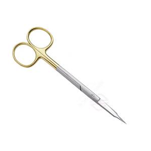 Ciseaux à gomme droits à bord droit en acier inoxydable de 130 mm Goldman Custom, instruments chirurgicaux dentaires de haute qualité, demi-or - Product Image 2