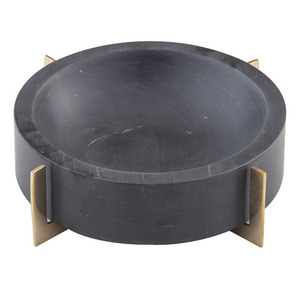 Último cuenco de mármol, cuenco redondo de mármol de fábrica al por mayor con soporte de latón, cuenco de mármol para venta personalizada - Product Image 1