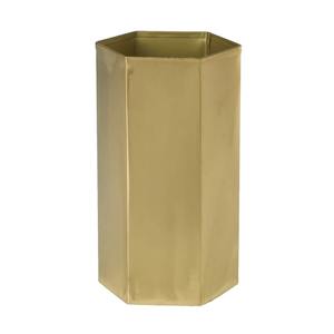 Vase minimaliste en métal fini or avec un design simple idéal pour la décoration contemporaine et les centres de table en gros d'Inde - Product Image 3