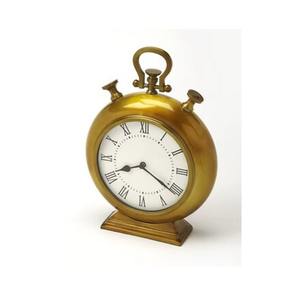 Un attrait intemporel qui ne se démode jamais : l'horloge de bureau mécanique silencieuse en métal doré ajoute une touche de professionnalisme à tout bureau. - Product Image 4