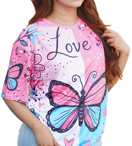 Camiseta de cuello redondo de algodón 100% para mujer, diseño de logotipo personalizado, estilo informal, venta al por mayor, Media manga transpirable de alta calidad, hombro caído - Product Image 4