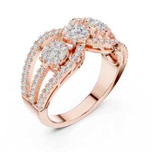แหวนเพชรเพาะเลี้ยงในห้องปฏิบัติการทองคำโรสโกลด์ 14K สำหรับผู้หญิง |   ของขวัญสุดหรูสำหรับงานหมั้นและงานแต่งงาน |   ชุดสำหรับงานปาร์ตี้ |   เพชรที่เพิ่งเพาะเลี้ยง - Product Image 4