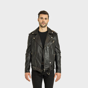 Veste en cuir de vachette authentique personnalisée pour hommes Veste en cuir souple confortable avec design personnalisé et broderie pour hommes - Product Image 3
