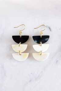 Aretes de Cuerno Natural de Buey, Vaca y Búfalo Blancos para Mujer y Niña, Diseño Artesanal - Product Image 2