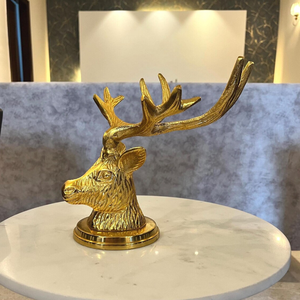 Gold deer head base with <b>silver</b> <b>bowl</b> fancy wedding table decor fruits dessert dry fruits serving <b>bowls</b> home kitchen dining table - Product Image 3