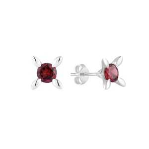 2025 Natural Garnet <b>Stud</b> Earrings 925 Sterling <b>Silver</b> January Birthstone Jewelry for Women Girls Gift Wholesale Custom Export - Product Image 3