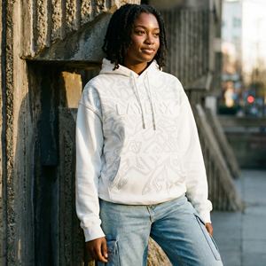 Sweat à capuche pour femme en molleton de coton 500 g/m², délavé à l'acide, avec strass et motif 3D en relief, vente en gros, vêtements de rue personnalisés pour revendeurs - Product Image 2