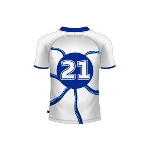 Maillot de volleyball pour homme avec ourlet droit, col rond et manches contrastées, conçu pour les compétitions en cour. - Product Image 2