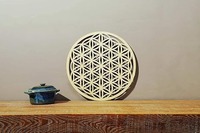 Posavasos Redondo de Madera MDF Aislante y Transpirable, Grabado, Hueco, FAIZA CRAFT, Decoración para el Hogar, Regalos Promocionales y Souvenirs