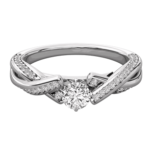 Round Diamond Twisted Shank Prong Set Solitaire <b>Ring</b> - Product Image 1