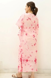 Nuevo Vestido de Novia Estilo Kaftán de Algodón con Estampado Tie-Dye, Manga Larga, Largo hasta el Suelo, Estilo Vintage, Corte en A, con Decoración de Encaje - Product Image 4