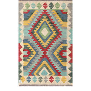 Alfombra Kilim de Maimana, Afganistán, 157 x 98 cm, Alfombras y Juegos de Alfombras - Product Image 1