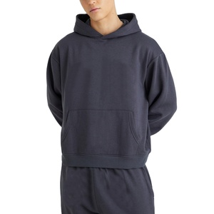 Ensemble de survêtement décontracté 2-en-1 pour homme, en molleton imprimé et uni, avec capuche, 100 % coton, style streetwear hiver - Product Image 1