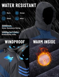 Parka de ski d'hiver 100% coton pour homme Veste de snowboard thermique isolée en polaire résistante à l'eau avec capuche pour imperméable - Product Image 5