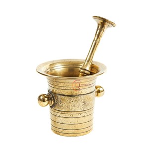 Herramienta de cocina de diseño Vintage ecológica, molinillo de mortero de latón artesanal Natural pulido brillante, plástico de latón puro - Product Image 1