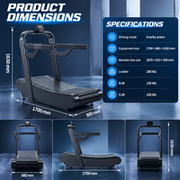 Tapis de course incurvé BN à cadre en acier massif pour salle de sport commerciale et usage domestique, auto-alimenté