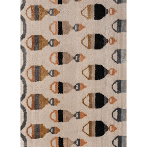 Manchaha Luxury Ivory Hand Knotted Wool Bamboo Silk Rug Geometric Modern Design Plush Pile <b>Washable</b> Carpet for Teens-Les-2748 - Product Image 3