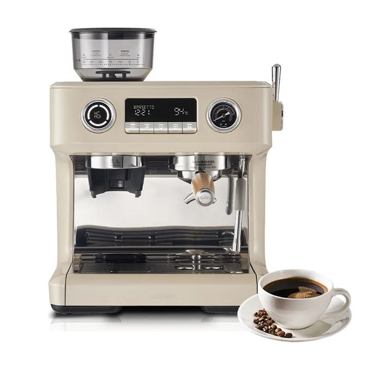 Profesional Kaffeemaschine เครื่องชงกาแฟอิตาลีสองกลุ่มเครื่องชงกาแฟเอสเปรสโซกึ่งอัตโนมัติเชิงพาณิชย์ในประเทศจีน