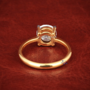 Romantique 14KT solide or jaune Moissanite diamant Solitaire bague de fiançailles pour les femmes cadeau de mariage Collection de fête - Product Image 4