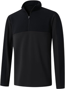 OEM Pull quart de fermeture éclair pour hommes Performance Wicking Mock Neck Fleece Golf Zip Pullover Sweatshirt - Product Image 4