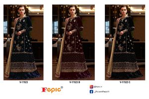 Ensemble Shalwar Kameez brodé en velours d'hiver Regal complet avec de beaux vêtements indiens et pakistanais Santoon Dupatta Bottom - Product Image 6