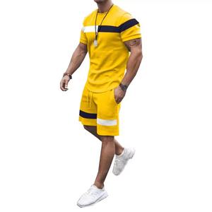 Haute qualité hommes été Shorts ensemble tenue décontractée t-shirts et 2 pièces hommes ensemble court Top qualité professionnel hommes ensemble court - Product Image 3