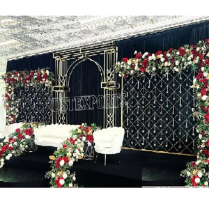 ชุดฉากหลังโลหะและผนังเทียน, อุปกรณ์ตกแต่งฉากซุ้มโลหะสำหรับตกแต่งเวทีแต่งงานสไตล์อาหรับ - Product Image 1