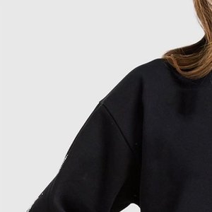 Sweat-shirts décontractés pour femmes en gros avec logo en strass personnalisé, design vintage, vêtements d'extérieur, sweat-shirt streetwear à capuche, col à capuche, hiver - Product Image 6