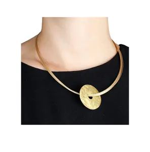 High quality fashion round brass necklace Pendant sterling silver jewelry and customized size India handicraft