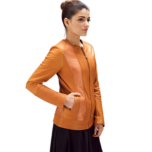 Vente chaude Logo Personnalisé Style Femmes Toile Veste En Cuir Conception Unique À Manches Longues Respirant Uni Teint À La Mode Personnalisé - Product Image 2