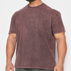 Streetwear de logo personnalisé de haute qualité T-shirt délavé à l'acide pour hommes T-shirt surdimensionné Chemises délavées à l'acide lourdes - Product Image 2