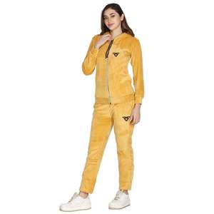 Chándales de mujer con logotipo personalizado, sudaderas con capucha para correr de talla grande, de 2 piezas traje deportivo, sudaderas con capucha y pantalones de terciopelo, chándales para correr - Product Image 6
