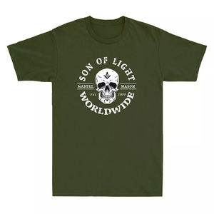 Maître maçon fils de lumière dans le monde entier franc-maçonnerie Vintage hommes T-Shirt haute qualité sur mesure chemises à manches courtes - Product Image 5