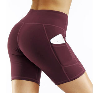 Pantalones cortos de yoga activos transpirables de cintura alta con diseño personalizado para mujer Pantalones cortos calientes sin costuras al por mayor del fabricante - Product Image 1