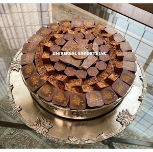 Bol à chocolat en métal à deux niveaux bol rond nickelé bol à chocolat de luxe fait à la main de haute qualité - Product Image 4