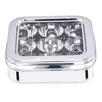 Usine prix de gros forme carrée en acier inoxydable Masala Dabba boîte à épices pour la cuisine avec neuf tasses intérieures et une cuillère