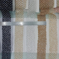 Tissu en dentelle brodé 3D floral de luxe écologique avec perles et sequins pour robes de mariée et sacs de soirée – Vente en gros