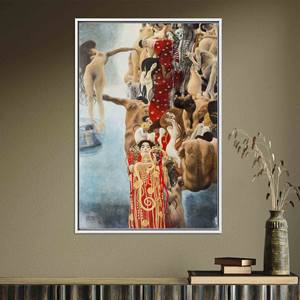 Impresión en lienzo de Hygieia Gustav Klimt Art Nouveau - Decoración elegante, lienzo enmarcado en blanco - Product Image 1
