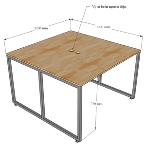 Escritorio Modular HBMN011 para 2 Personas, 120x120cm, Diseño Moderno Minimalista en Forma de L, Madera de Caucho con Patas de Montaje, para Oficina en Casa - Product Image 4