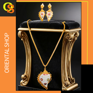 Boucles d'oreilles collier de Style indien traditionnel serti de boucles d'oreilles collier de qualité supérieure plaqué or 22Ct pour les femmes portent des bijoux - Product Image 2