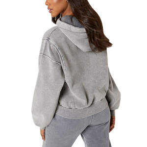 เสื้อฮู้ดแขนยาวสำหรับผู้หญิงเสื้อฮู้ดผ้าซักกรดสำหรับผู้หญิงน้ำหนักเบาออกแบบโลโก้ได้ตามต้องการ - Product Image 1